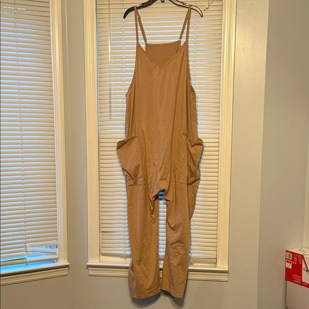 Tan Jumpsuit with Pockets
